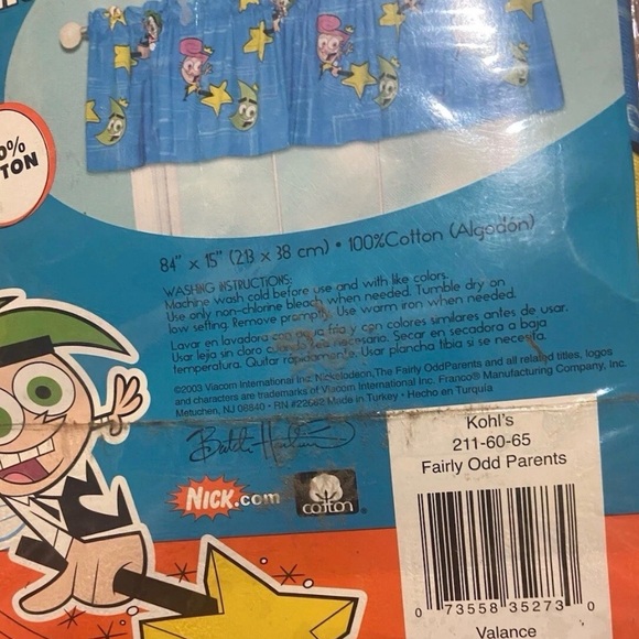 2003 Fairly Odd parents Nickelodeon Kids Knit Decorative Valance New 84”x15” - Picture 3 of 3